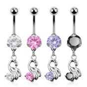 bnrz375 piercing ombligo acero quirurgico zirconia 8mm colgante cisne zirconita redonda 38 10mm distribuidor