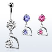 bnrz66 piercing ombligo acero quirurgico zirconia 8mm colgante corazon zirconia redonda 38 10mm distribuidor