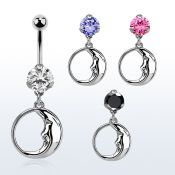 bnrz733 piercing ombligo acero quirurgico zirconia 8mm colgante luna sonolienta 38 10mm distribuidor