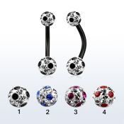 bnt2frsa piercing ombligo acero quirurgico anodizado bolas 5mm 6mm multi cristal ferido puntos distribuidor mayorista