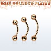 bnttb5 banana ceja acero 316l pvd oro rosa bolas 5mm distribuidor mayorista