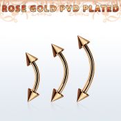 bnttcn4 banana ceja acero 316l pvd oro rosa conos 4mm distribuidor mayorista