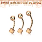 bnttsdi banana ombligo acero 316l pvd oro rosa bola acero 5mm dado acero 5mm distribuidor mayorista