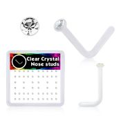 box w 52 acrylic nose studs w 1.5mm clear crystals