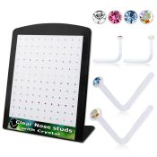 brac14 display expositor 120 piercing nariz l acrilico transparente cristal redondo tamanos variados 1 5mm 2mm al por mayor