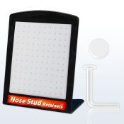 brac16 display 120 retainers piercings nariz l acrilico flexible transparente disco plano 2mm venta