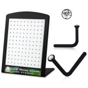 brac1 display expositor 120 piercing nariz l acrilico negro cristal claro redondo 1 5mm distribuidor