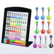 brmix21 display 40 piercings ombligo acero quirurgico bolas acrilicas pelota playa 5 8mm 10mm distribuidor