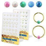 brnhm43 display 30 aros continuos plata 925 oro 18 kts opalo 3mm 8mm 12mm venta