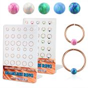 brnhm44 display 30 aro continuo plata 925 oro rosa opalo 3mm 8mm 12mm mayorista