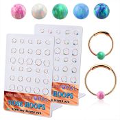 brnhm47 display 30 aro nariz continuo plata 925 0 6mm oro rosa bola opalo 3mm 8mm 12mm mayorista