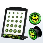 brpg151 board w acrylic double flared plug with skull logo