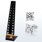 brzmsq display tri 13 pares piercings oreja zirconia clara 2mm 12mm venta