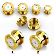 bulp dilatacion plug bala acero quirurgico rosca interna hueco centro grabado americano ruso al por mayor