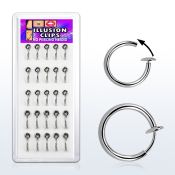 bxclp2 caja 25 piercings falsos clip resorte 8mm 10mm distribuidor