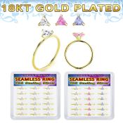 bxnhmx6g 18k plated silver seamless nose ring triangle 18pcs