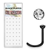 bxns6 black anodized 316l nose screw w clear crystal top