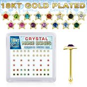 bxsr2mg 18k gold plated silver nose bones color star