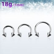 cb18cn3 316l steel circular barbell 18g 1mm with 3mm cones