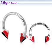 cbenaa barbell circular acero quirurgico conos 3mm acrilico uv rojo negro 8mm distribuidor