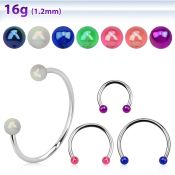 cbevbabl barbell circular diametro acero 316l bolas 3mm recubrimiento ab acrilico usar como arete venta