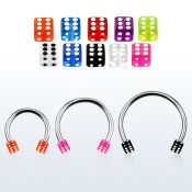 cbevdi4l xxl steel circular barbell, 16g w 4mm uv dices