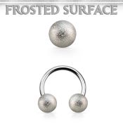 cbfo6 rose gold steel circular barbell 6mm frosted steel ball