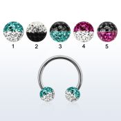 cbfr6e barbell circular acero quirurgico bolas 6mm multi cristal colores distribuidor mayorista