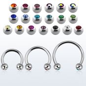 cbmjb5l xxl steel cbr, 14g w 5mm jewel balls w crystals