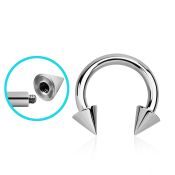 cbrcn10x 316l steel 2.5mm circular barbell with external 6mm cone