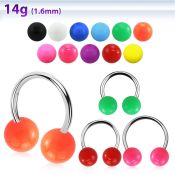cbsab8l barbell circular diametro acero 316l bolas 8mm acrilico color solido usar como arete venta