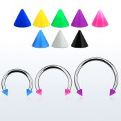 cbsacn4l barbell circular diametro acero 316l conos 4mm acrilico color solido usar como arete al por mayor