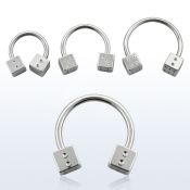 cbsdi5 316l steel circular barbell with two 5mm dices