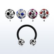 cbtfr6a barbell circular acero quirurgico anodizado bolas 6mm multi cristal puntos distribuidor