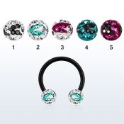 cbtfr6c barbell circular acero quirurgico 316l anodizado bolas multi cristal 6mm rayas cebra distribuidor