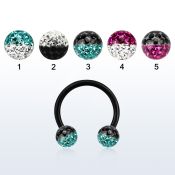 cbtfr6e anodized 316l circular barbell w 2 color crystal ball