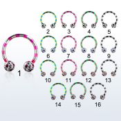 cbtlfr5a barbell circular acero quirurgico pvd rayas cebra bolas 5mm multi cristal ferido puntos mayorista