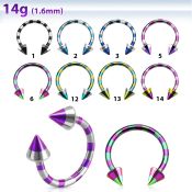 cbtln14 barbell circular acero quirurgico pvd rayas cebra conos 5mm distribuidor mayorista