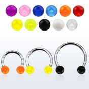 cbuvb6l xxl steel circular barbell, 14g w 6mm uv balls