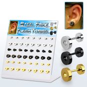 dacb138 display acrilico 48 dilataciones tunel falsas acero quirurgico pvd brillo espejo 6mm 8mm venta