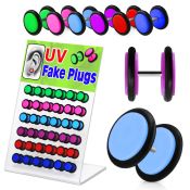 dacb40 board of acrylic uv fake plug w various colored o ring