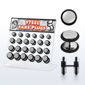 dacb47 board of high polished steel fake plugs with o rings