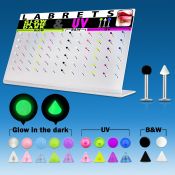 dacb87 board of steel labret w luminous acrylic uv ball cone