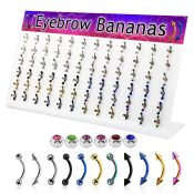 dacb93 display acrilico grande 72 bananas ceja brillo espejo acero quirurgico anodizado bolas conos 3mm 8mm al por mayor