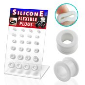 dapg25 board of 24 pcs of 4 12mm white silicone flesh tunnel
