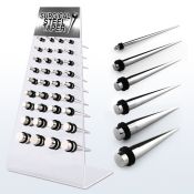 dapg48 display 36 expansores acero quirurgico espejo pulido anillos goma dobles 1 venta