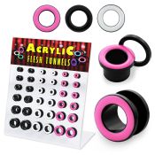 dapg60 display 36 dilataciones tunel tornillo acrilicas colorido 4mm 12mm venta