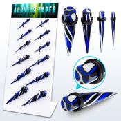 dapg85 board of b w bule tri color acrylic tapers with o ring