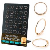 dend3 rosegold pvd 316l steel endless nose rings display 30