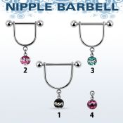 dfrsnp6 barbell pezon estribo acero quirurgico bolas 5mm bola 6mm multi cristal ferido triple linea al por mayor